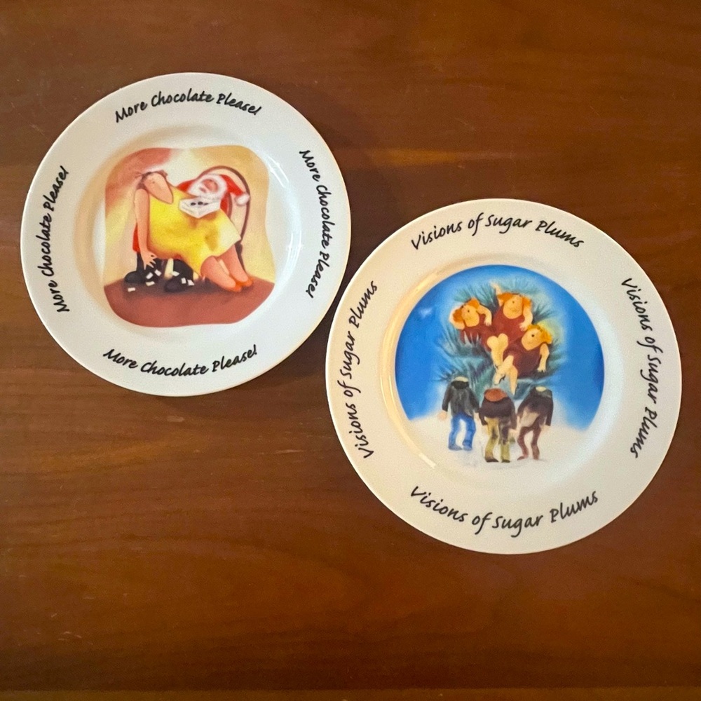 Erika Oller House of Prill VISIONS OF SUGAR PLUMS  7.5” Salad Dessert Plate 2000